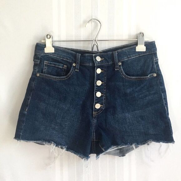 Banana Republic Pants - Banana Republic High Rise 3” Button Fly Shorts Size 29 Raw Hem Cutoff Hi Waisted